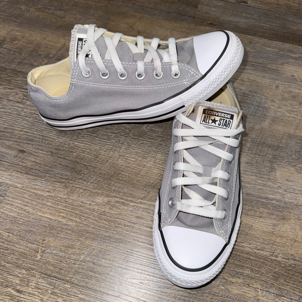 Converse Chuck Taylor All Star Low Top Mens 8 Womens 10 Gray Sneakers 1J713